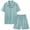 Green, variant on RKSTN Pajamas Set For Men Soft Short Sleeve Pjs Sets Solid Color Button Down Lapel Collar And Shorts Sleepwear Summer Lightweight 2 Piece Comfy Sleepwear
