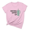 thumbnail image 2 of Gaecuw Ladies Tops and Blouses Tops Blouses Short Sleeve T Shirts Regular Fit Pullover Tees T-Shirts Emotional Support Cup Graphic Print Tops Crew Neck Blouses Casual T Shirts Summer Tees Tops, 2 of 7
