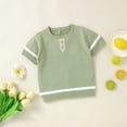 thumbnail image 4 of ZRBYWB Baby Girl Clothes Baby Girls Short Sleeve Pullover Sweater Cotton Knit Button Closure Tops Shirt Baby Tops, 4 of 7