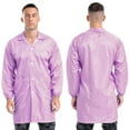 thumbnail image 1 of Hansber Unisex Workshop Uniform Resistant Work Coat Long Sleeve Dustproof Lab Jacket with Cuff Pink L, 1 of 6