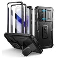 thumbnail image 1 of Dexnor for Samsung Galaxy A35 5G Case, [2 Front Frame] [Bulit-in Slide Camera Cover & Kickstand] Heavy Duty Military Grade Protection Shockproof Phone Case with Screen Protector, 6.6 inch Black, 1 of 7