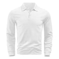thumbnail image 7 of ZVAVZ Textured Polos Shirts for Men Regular Fit Long Sleeve Collared Tops Jacquard Fashion Casual Beach Vacation T-Shirt White XXXL, 7 of 7
