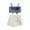 White, variant on Huowey Baby Toddler Girls Sleeveless Bowknot Denim Vest T Shirt Tops Skirts Outfits Birthday Dailywear, 3-4 Years