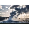 thumbnail image 2 of The Yellowstone Collection 14x11 White Modern Wood Framed Museum Art Print Titled - Sunset eruption of Old Faithful, Yellowstone National Park, 2 of 4