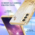 thumbnail image 5 of (3in1 for Samsung Galaxy A14 5G Phone Case Glitter Sparkly for Women Girls Sparkle Girly Bling Shiny Cover Cute Flowers Floral Design with Ring Pretty Gold Cases for Samsung A14 5G 6.6'', 5 of 11