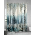 thumbnail image 5 of Shower Curtain White Trees Forest Shower Curtains for Bathroom, Waterproof Polyester Shower Curtain Set with Hooks, Standard Size 66" x 72" Retro Oil Painting, 5 of 6