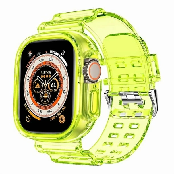 Correa de Silicona Transparente con Case para Apple Watch, Compatible con Todas las Series