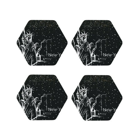 

Tideii New York City1 for Leather Coasters 4 Pieces Anti-fouling and Anti-scalding Decorative Coasters Suitable for Restaurants Kitchens Coffee Shops-Hexagon