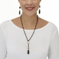 thumbnail image 3 of Black Crystal Goldtone Drop Necklace and Crystal Earrings, 2-Piece Set, 3 of 5