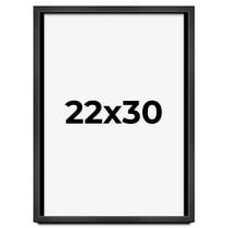 22x30 - 22 x 30 Charcoal Flat Solid Wood Frame with UV Framer's Acrylic & Foam Board Backing -