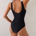 thumbnail image 4 of mgoYE Bathing Suit for Women Women's One Piece Swimsuit Sports Adjustable Strap Bathing Suit Color Block Ribbed High Cut Swimsuits(Black,S), 4 of 9