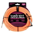 thumbnail image 1 of Ernie Ball Braided Instrument Cable - Neon Orange, Straight/Right Angle, 18', 1 of 2