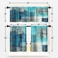 thumbnail image 6 of Turquoise Kitchen Curtains Teal Grey Window Curtains Valance and Tier Set 36 Inch, Modern Rod Pocket Short Tier Curtain, Abstract Art Small Cafe Curtains for Kitchen Decor, 6 of 6
