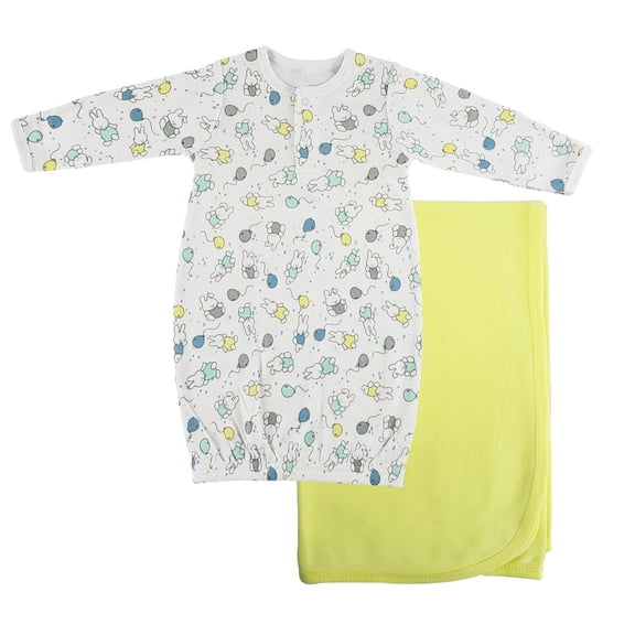 Bambini Print Infant Gown and Recieving Blanket