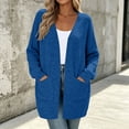 thumbnail image 3 of Women's Fall Cardigan Sweater Long Sleeve V-Neck Relaxed Fit Tops with Two Pockets, 3 of 9
