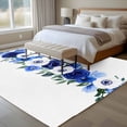 thumbnail image 4 of White Blue Flowers Large Area Rugs 8x10 ft Watercolor Spring Pastoral Texture Washable Rug Non Slip Indoor Carpet Absorbent Floor Mat for Living Room Bedroom Dining Room, 4 of 9