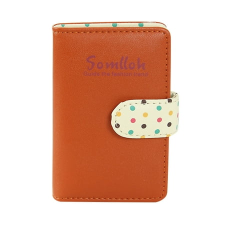 Women Candy Color Top Leather Bank Credit Cards Large Capacity Card Wallet