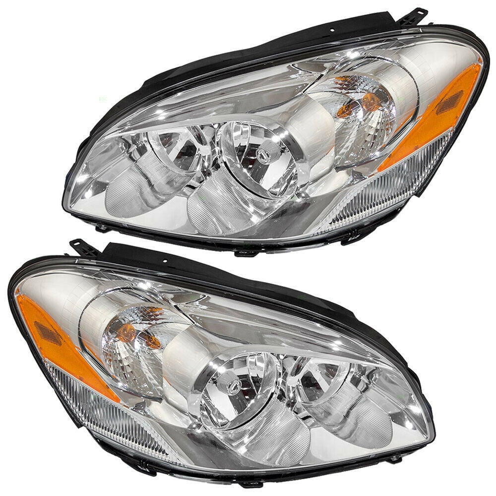 Pair Set Halogen Combination Headlights Headlamps w/Cornering Lamp Replacement for 06-11 Buick Lucerne 25974773 25974774 