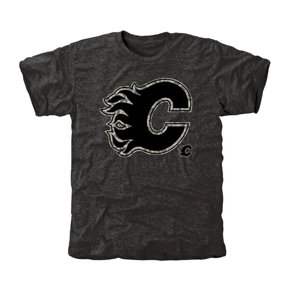Men's Calgary Flames Black Rink Warrior Tri-Blend T-Shirt