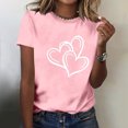 thumbnail image 4 of FRSASU Short Sleeve Valentine's Shirts for Women Love Heart XOXO Cute Graphic T Shirts Casual Spring Day Tops Tee Pink, 4 of 7
