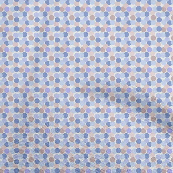 oneOone Polyester Spandex Medium Blue Fabric Dot Fabric For Sewing Printed Craft Fabric By The Yard 56 Inch Wide