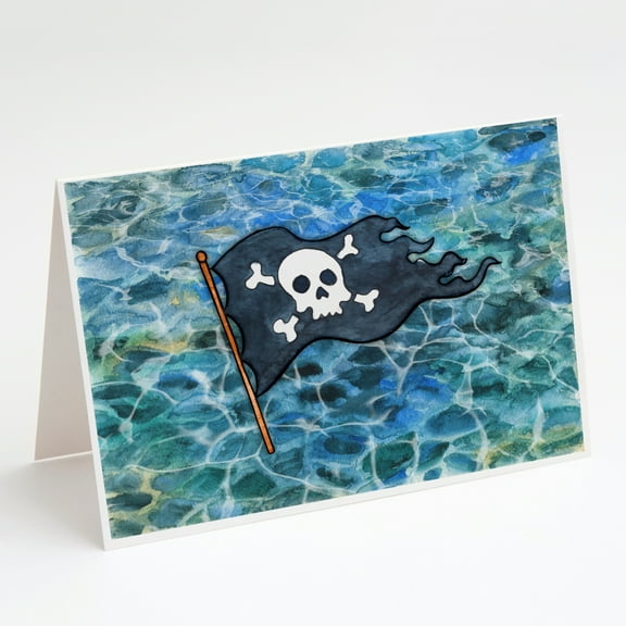 Pirate Flag Greeting Cards and Envelopes Pack of 8