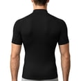 thumbnail image 4 of Yaoyar Mens Mock Neck Compression Tee, Short Sleeve Slim Fit Breathable Athletic Workout Base Layer Shirts, 4 of 5