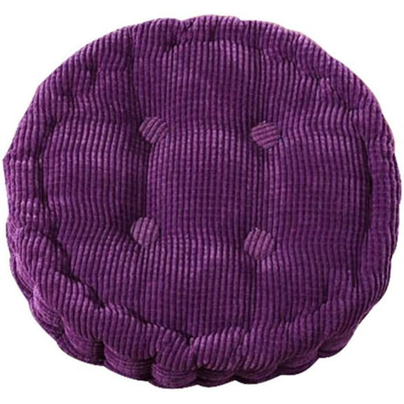 NAMZI Round Thick Soft Chair Pads Warm Corduroy Cushions Tufted Seat Cushions Pillows Office Pad 15.7in(purple)