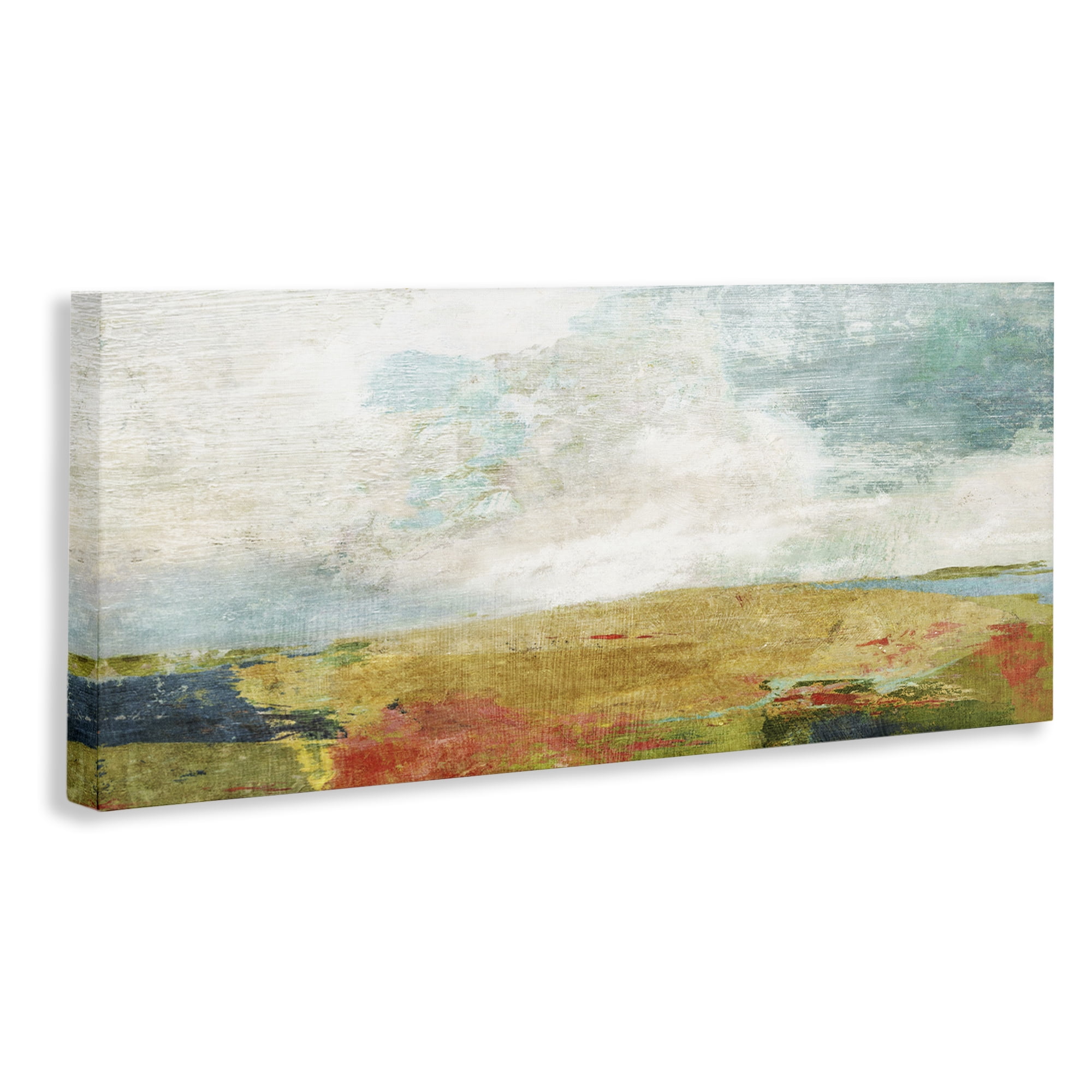 Stupell Industries Rural Country Hills Impression Abstract Painting Gallery Wrapped Canvas Art Print Wall Art, 48 x 20