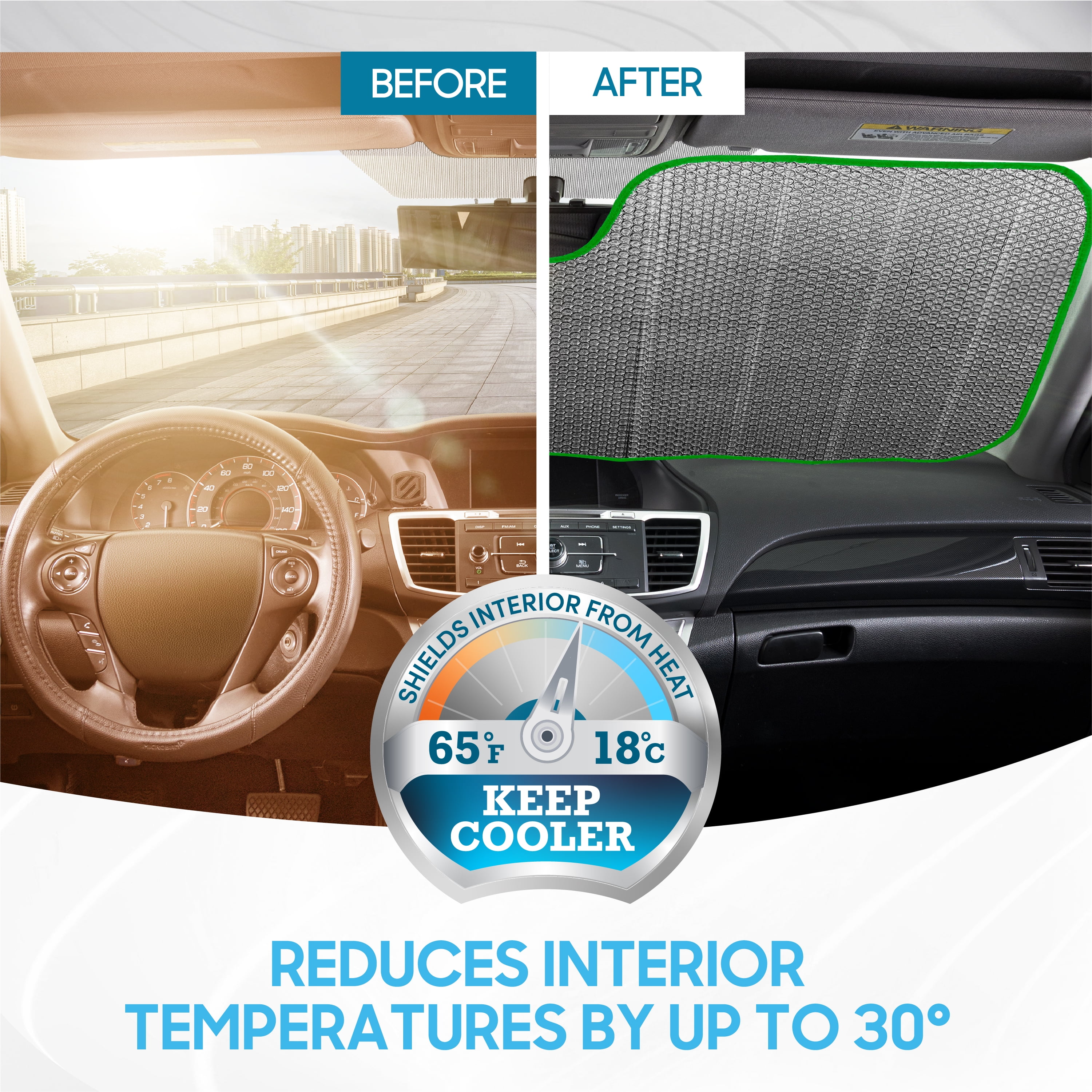 Tropical Leaves Car Windshield Sun Shade for Auto SUV Truck - AS-768 Balmy Fern