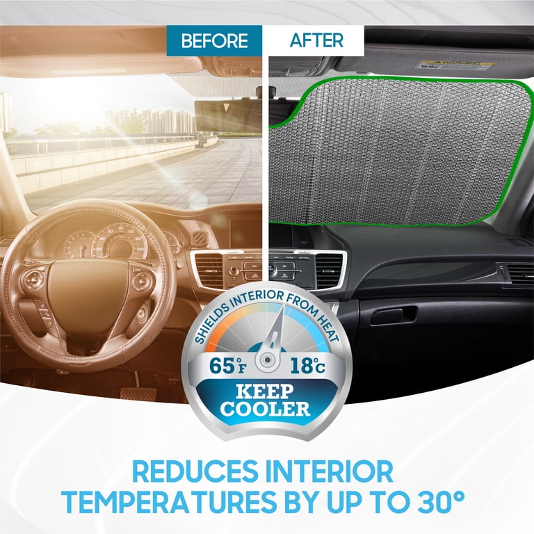 BDK Tropical Leaves Auto Windshield Sun Shade, 58" x 28" photo 4