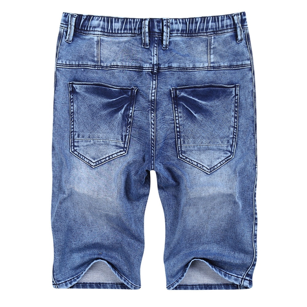 elastic waistband jean shorts