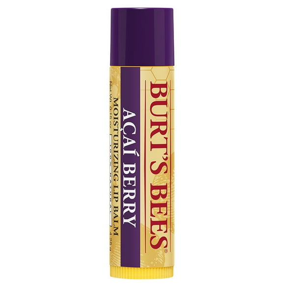 Burt'S Bees Moisturizing Lip Balm Acai Berry With Beeswax & Fruit Extracts - 12 Tubes