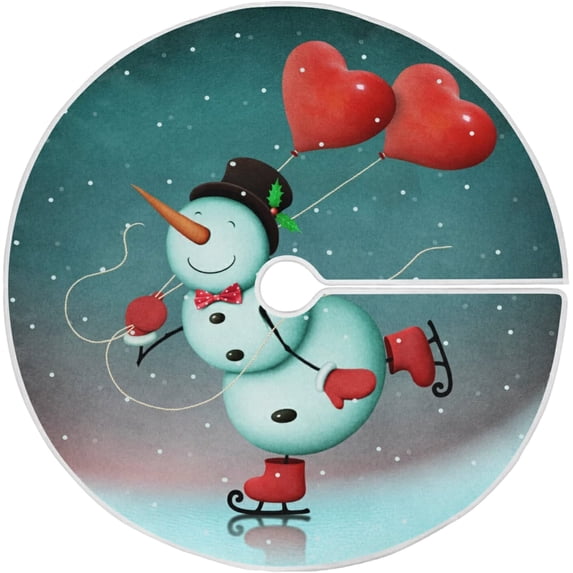 FMSHPON Christmas New Year Or Valentine's Day Xmas Christmas Tree Skirt Stand Mat for Holiday Party Decoration Indoor Outdoor 36 inches