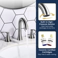 thumbnail image 4 of APPASO SUS304 Stainless Steel 8" Widespread Bathroom Faucet, Brushed Nickel 2 Handle High Arc with Pop-Up Drain, 3 Hole Deck Mount Sink Faucet, Modern Design, 4 of 19