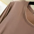 thumbnail image 6 of SELONE Long Sleeve Undershirt for Women Thermal Shirt Crewneck Tops Soild Tight Winter Underwear Clothes Brown, 6 of 8