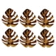 thumbnail image 1 of Ounissouiy Servilletero de 6 piezas, simulación de malla de cobre, forma de hoja chapada brillante, adorno para toallero de aniversario de boda Decoración del hogar Oro, 1 of 6