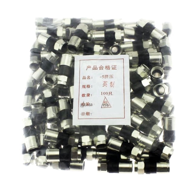 100 Unids/Bolsa Totalmente de Cobre Impermeable 75-5 RG6 Extruido F-Head Cable de TV BritáNico 24 Conector Universal Blindado B