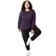 thumbnail image 6 of Terra & Sky Women's Plus Size Fleece Sweatshirt, Available in 1,2, and 3- Packs, Size 0X-4X, 6 of 12