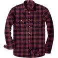 thumbnail image 1 of Alimens & Gentle Camisas casuales de franela a cuadros de manga larga con botones y ajuste regular para hombre, 1 of 4
