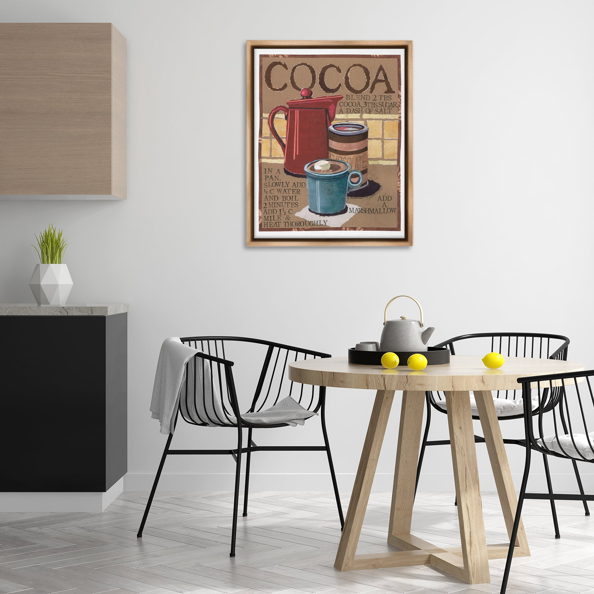 Stupell Industries Hot Cocoa Recipe Food & Beverage Painting Brown Floater Framed Art Print Wall Art, 25 x 31