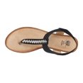 thumbnail image 4 of GC Shoes Womens Rhinestone Strap Wedge Sandals, Open Toe Elastic Sling Back Summer Thong Platform Sandal, Tori/Black/9.5, 4 of 5