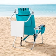 Folding Backpack Beach Chair, High Back Beach Chairs for Adults,Lightweight Portable Camping Chair,Backpack Beach Chair