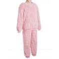 thumbnail image 4 of TSSOE Toddler Kids Baby Pyjamas Set Long Sleeve Tops with Bottom for Boys Girls Winter Warm Fleece Outfits Pink 9-10, 4 of 7