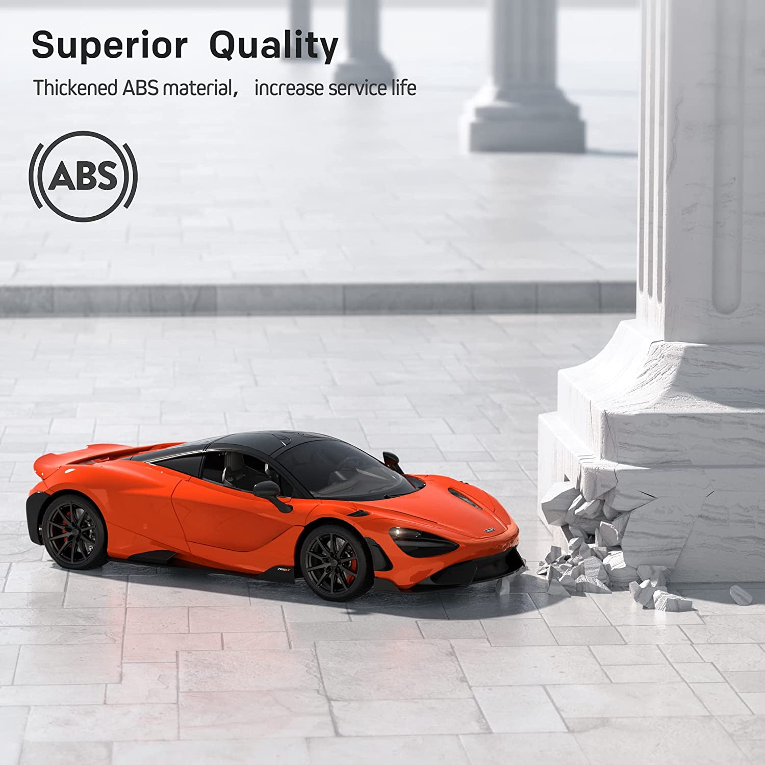 Miebely Remote Control Car,1/12 McLaren 765LT RC Car,Liscensed by McLaren,12km/h Fast Model Car Headlight for Adults Kids Gift(Orange)