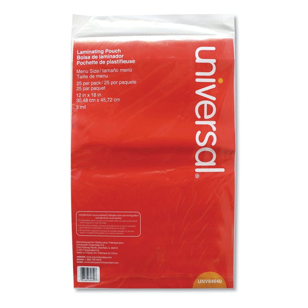 3 mil 18 in. x 12 in. Laminating Pouches - Matte Clear (25-Piece/Pack)
