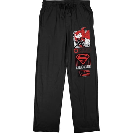 Bioworld DC x Sega Adult Unisex Pajama Lounge Pants | Sonic Knuckles x Superman Crossover Graphic | Elastic Waist with Drawcord | Officially Licensed Sleepwear-XXL