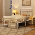 thumbnail image 6 of Yaheetech Metal Platform Bed Frame with Headboard and Footboard, Twin Size, White, 6 of 8