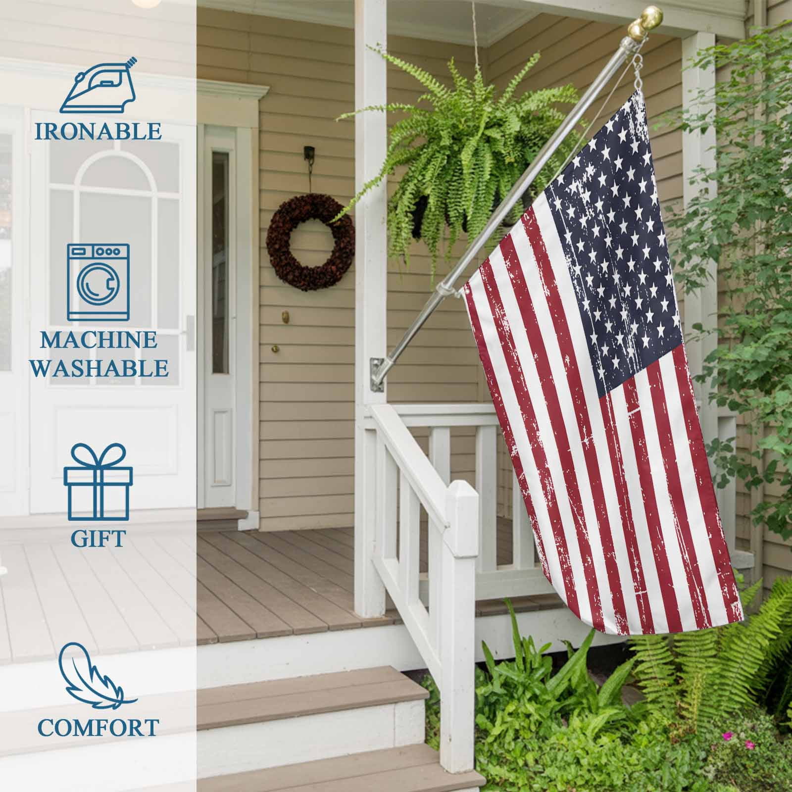 4th of July Flags for Outside 3x5 ft American Flag Outdoor Flags Double Sided Grommets House Banner Vintage USA Flag July 4th Patio Yard Flag for Outdoor Party Porch Independence Day Decor