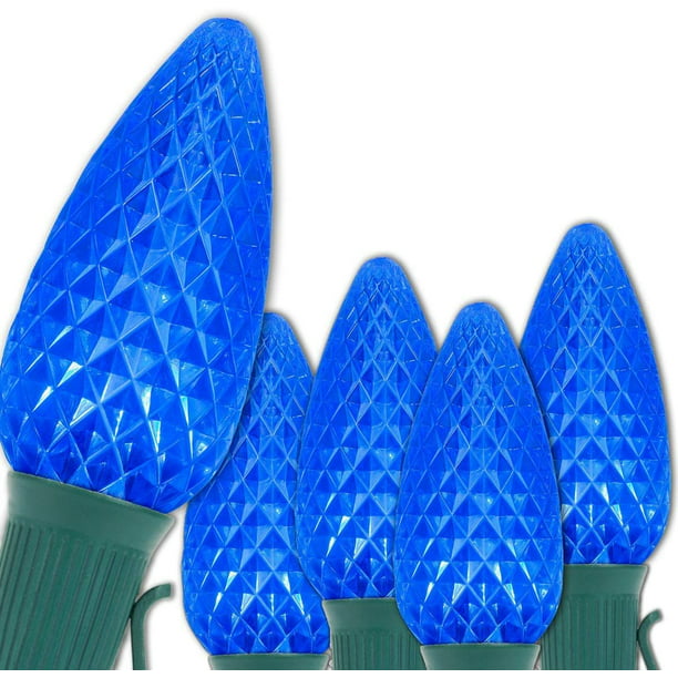 Faceted Blue Christmas Lights promotional